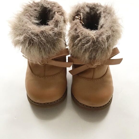 Zara beige faux fur cuffed  ankle  boots EUC  size 20(5) - Picture 4 of 6